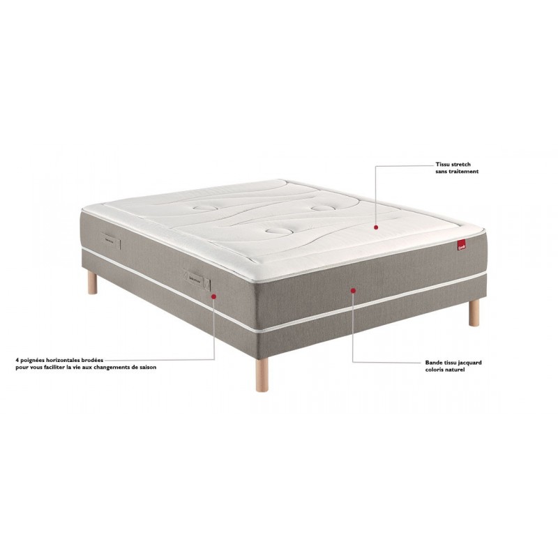 Matelas EPEDA Ressorts + Mousse à mémoire de forme NYMPHE 